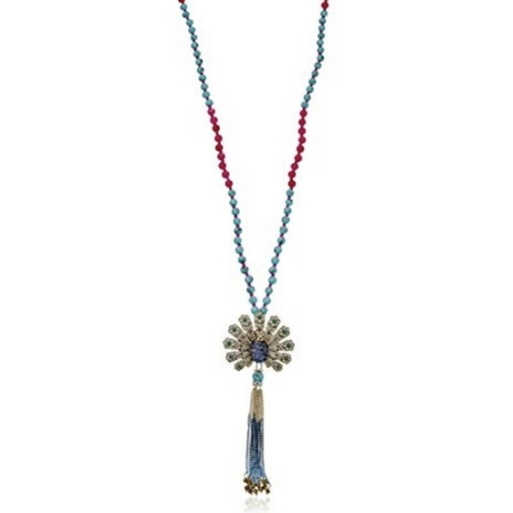 Betsey Johnson "Boho" Peacock Long Pendant NWT